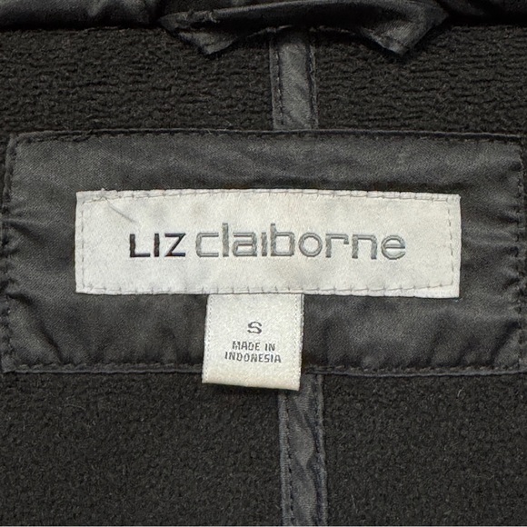 Liz Claiborne Black Quilted Hood Jacket Coat Removable Liner Women’s Small - Picture 6 of 8